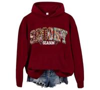Spooky Season - Sudadera con capucha divertida de Halloween para mujer, unisex, Burdeos, 3XL