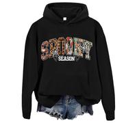 Spooky Season - Sudadera con capucha divertida de Halloween para mujer, unisex, Negro, 3XL