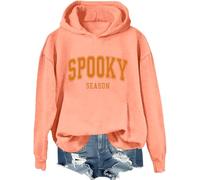 Spooky Season - Sudadera con capucha retro para Halloween, temporada espeluznante, camiseta gráfica impresa con letras de Halloween, Hami naranja, 3XL