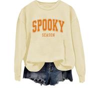 Spooky Season - Sudadera retro de Halloween para temporada espeluznante, camiseta casual con estampado de letras de Halloween, Khika, 3XL
