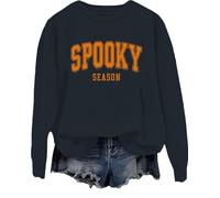 Spooky Season - Sudadera retro de Halloween para temporada espeluznante, camiseta casual con estampado de letras de Halloween, Negro, 3XL