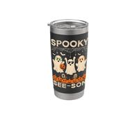 Spooky See-Son Ghost Optometrist Funny Halloween Men Women Vaso térmico de acero inoxidable de doble pared
