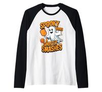 Spooky Serves & Ghostly Smashes Pickleball Camiseta Manga Raglan