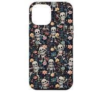 Spooky Skeletons in Dark Wildflowers Halloween Gothic Floral Carcasa para iPhone 12 Pro Max