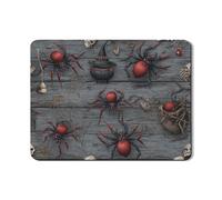 Spooky Spider - Tapete de secado de platos para encimera de cocina, tapete de goma absorbente de arañas negras y rojas para escurridor de platos, almohadilla de secado de piel sintética de Halloween