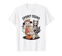 Spooky Squad Cute Halloween Gatos en Disfraces Camiseta