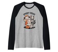 Spooky Squad Cute Halloween Gatos en Disfraces Camiseta Manga Raglan