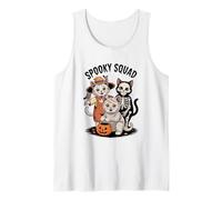 Spooky Squad Cute Halloween Gatos en Disfraces Camiseta sin Mangas