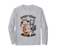 Spooky Squad Cute Halloween Gatos en Disfraces Manga Larga