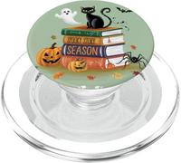 Spooky Story Season Cat Ghost Pumpkin Libros de Halloween PopSockets PopGrip para MagSafe