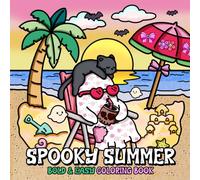 Spooky Summer Coloring Book: 50 Boo-tiful Coloring Pages Blending Halloween Thrills with Sunny Vibes for Adults and Kids to Relax and Have Fun