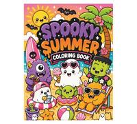Spooky Summer Coloring Book: 50 Cute Spooky Summer Coloring Pages with Ghosts, Monsters, Pumpkins, Ice Cream, Camping, Beach Fun, and Cozy Halloween Vibes