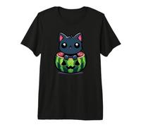 Spooky Summer Sandía Jack O Farol Kawaii Cat Camiseta Premium