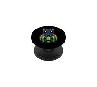 Spooky Summer Sandía Jack O Farol Kawaii Cat PopSockets PopGrip Adhesivo