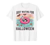 Spooky Summer Skeleton Just Waiting For Halloween Kids Gifts Camiseta