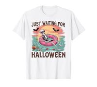 Spooky Summer Skeleton Just Waiting For Halloween Kids Gifts Camiseta
