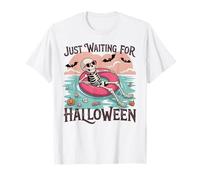 Spooky Summer Skeleton Just Waiting For Halloween Kids Gifts Camiseta