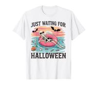 Spooky Summer Skeleton Just Waiting For Halloween Kids Gifts Camiseta
