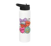 Spooky Summer Strawberry Halloween Jack O Lantern Stainless Steel Insulated Water Bottle