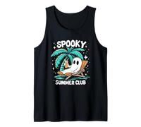 Spooky Summer Summerween Esqueleto Fantasma Playa Halloween Camiseta sin Mangas