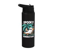 Spooky Summer Summerween Esqueleto Fantasma Playa Halloween Stainless Steel Insulated Water Bottle