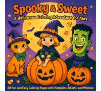 Spooky & Sweet: A Halloween Coloring Adventure for Kids: 30 Fun and Easy Coloring Pages with Pumpkins, Ghosts, and Witches for Ages 4-9