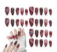 Spooky - Uñas postizas a presión para Halloween, 30 piezas hechas a mano, manicura falsa para mujer, salón de belleza, hogar, personal, diario, fiesta, carnaval