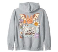 Spooky Vibes Halloween Cute Retro Bat Sudadera con Capucha