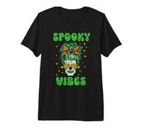 Spooky Vibes Scary Mom Skull Family Halloween Costume Camiseta Premium