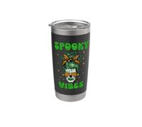 Spooky Vibes Scary Mom Skull Family Halloween Costume Vaso térmico de acero inoxidable de doble pared