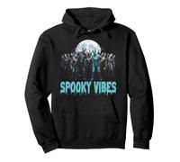 Spooky Vibes Zombies con Luna Llena Halloween Summerween Sudadera con Capucha