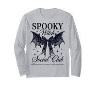 Spooky Witch Social Club Witchy Halloween Coven Apparel Manga Larga