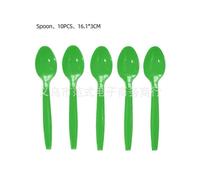 (Spoon-10pcs) My World Party Supplies Set Pixel War Children's Birthday Game Decoration Disposable Paper Plate Set