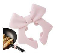Spoon Holder Pot, Silicone Pan Clip, 2.56x2.56in Cute Utensil Rest Rack, Heat-Resistant Non-Slip Design, Bow Shape Space-Saving Tool for Stove Counter Tabletop Use