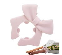 Spoon Pot Holder Non-Slip Bow Clip Rest Kitchen Gadget Space-Saving Pan Clip Rack for Cooking Baking Kitchen Accessories Cute Durable Easy-to-Use Pot Spoon Rest Organizer for Home and Cooking