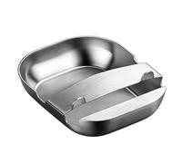 Spoon Rest,Stainless Steel Spatula Rack | Counter Spoon Rest | For Indoor Home Counter Desk Cooking Restaurant Buffet Baking Meal Prep4.53x5.71x1.18 pulgadas