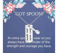 Spoonie - Collar con dije de fibromialgia para la salud mental, joyería para enfermedades crónicas, regalo de Spoonie, Metal, Sin gemas.