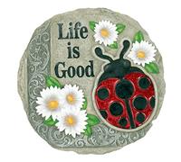 Spoontiques - Decoración de jardín - Life is Good Ladybird Stepping Stone - Piedra Decorativa para el jardín