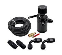 Sporacingrts Universal Car 2 Port Oil Catch Can AN10 con soporte de montaje y mangueras trenzadas