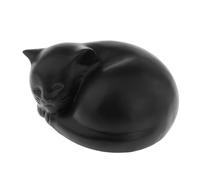 sporful Urna de madera para mascotas, recuerdo de gato, caja de cenizas funeraria con forma de gato durmiendo para estante, mantel, mesa de jardín