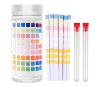 Sporgo 100 tiras de prueba 9 en 1 para acuario: prueba de tiras para acuario con termómetro de acuario, prueba de agua para probar hierro, PH, nitrito, nitrato, dureza total, cloro alcalinidad total