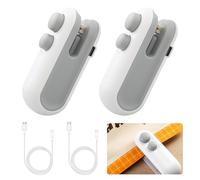 Sporgo 2 unidades Mini selladora de láminas: recargable 2 en 1 para aperitivos, sellador de bolsas con cortador, máquina de sellado manual para bolsas de plástico, bolsas de virutas