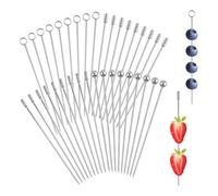 Sporgo 36 pinchos de acero inoxidable para cócteles: 4 formas reutilizables para aperitivos y aperitivos, 10,8 cm