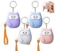 Sporgo 4 Alarmas de Bolsillo para Mujeres: 130 dB, Autodefensa con Iluminación LED y Llavero, Alarma Personal para Mujeres, Hombres y Ancianos, Estilo Búho (B)