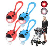 Sporgo 4 piezas luz LED para cochecito de bebé: luz impermeable para cochecito de bebé, luces LED de silicona, luz multiusos para niños para todos los cochecitos, iluminación del cochecito