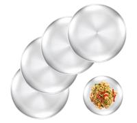 Sporgo 4 platos de acero inoxidable: Φ 23 cm de acero inoxidable, platos redondos, platos de camping, platos de acero inoxidable para camping, picnic, senderismo, cocina, par