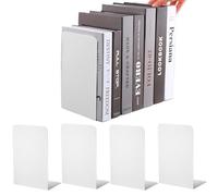 Sporgo 4 Sujetalibros de Metal Blanco: Soporte para Libros y Partituras, Estanterías