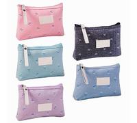 Sporgo 5 pequeñas bolsas de cosméticos: bolsa de maquillaje multifuncional de 5 colores, bolsa de maquillaje portátil, bolsa de almacenamiento con cremallera, para cosméticos