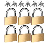 Sporgo 6 unidades de candado con llave: 30 mm de latón con 18 llaves, resistente al agua, para cajas de herramientas, gimnasio, taquillas, maletas, armarios