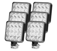 Sporgo 6 unidades de faros LED de trabajo: cuadrado 12 V 48 W LED Faro, Offroad Faros de marcha atrás faros de marcha atrás IP67 resistente al agua para excavadoras, tractores, remolcadores, ATV,